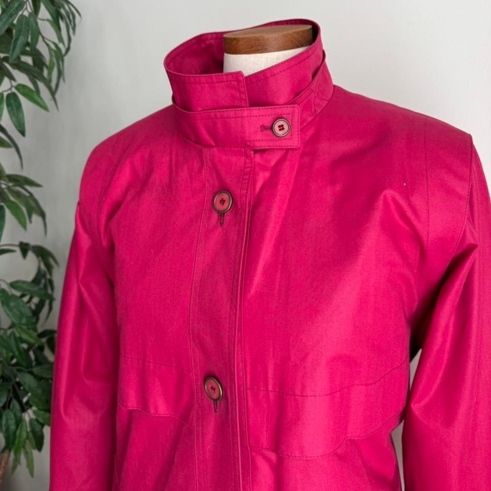 Vintage Magenta Pink London Fog Trench Coat - Picture 2 of 6